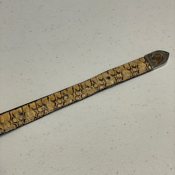 EUC Vintage 90's Ann Taylor Genuine Snakeskin Ornate Buckle Belt Size Large - Picture 6 of 13